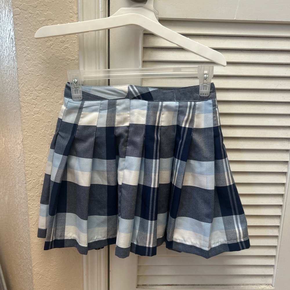 Plaid Blue and White Skirt